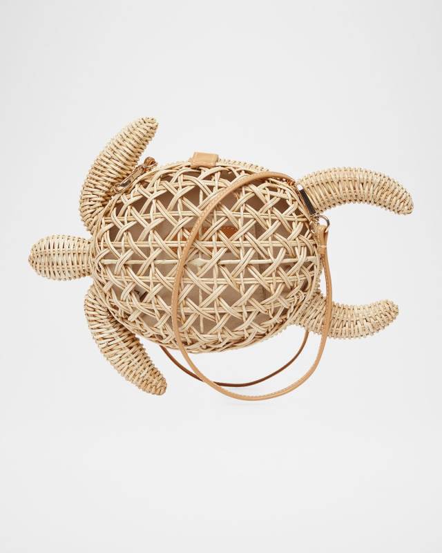 The Tortoise Rattan Clutch Bag